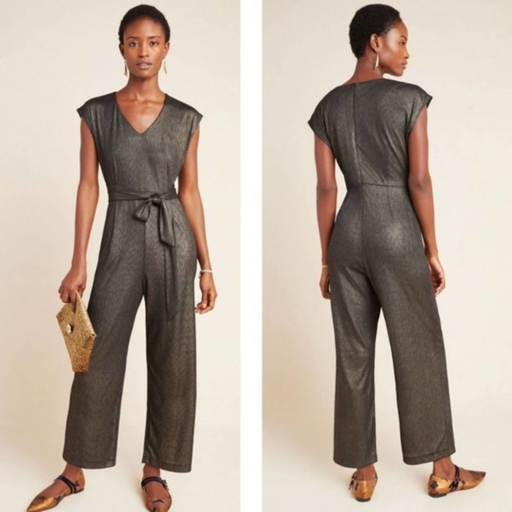 Anthropologie Pandita Metallic Jumpsuit